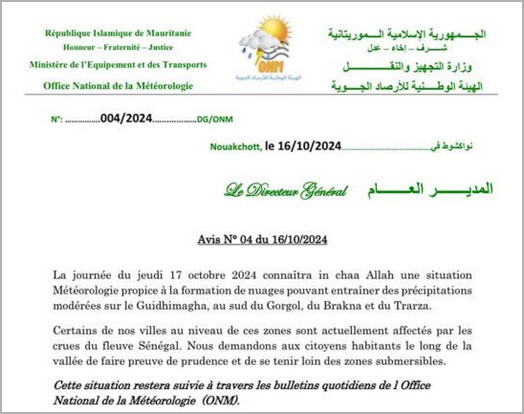 Les habitants situés le long de la vallée doivent faire preuve de prudence et de se tenir loin des zones submersibles