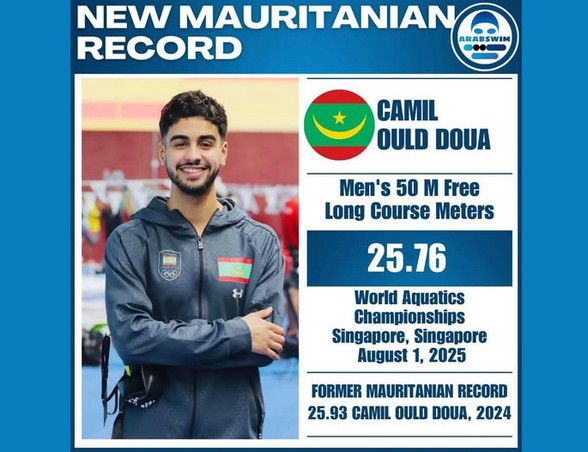 Mondiaux de natation 2025 : Camal Ould Doua établit un nouveau record personnel à Singapour 